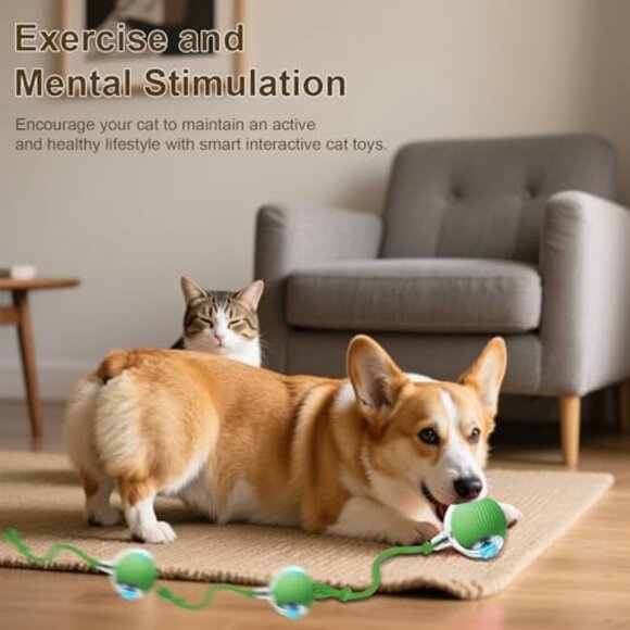 Smart Automatic Rolling Pet Ball Toy Interactive Cat Dog Play - Picture 5 of 7